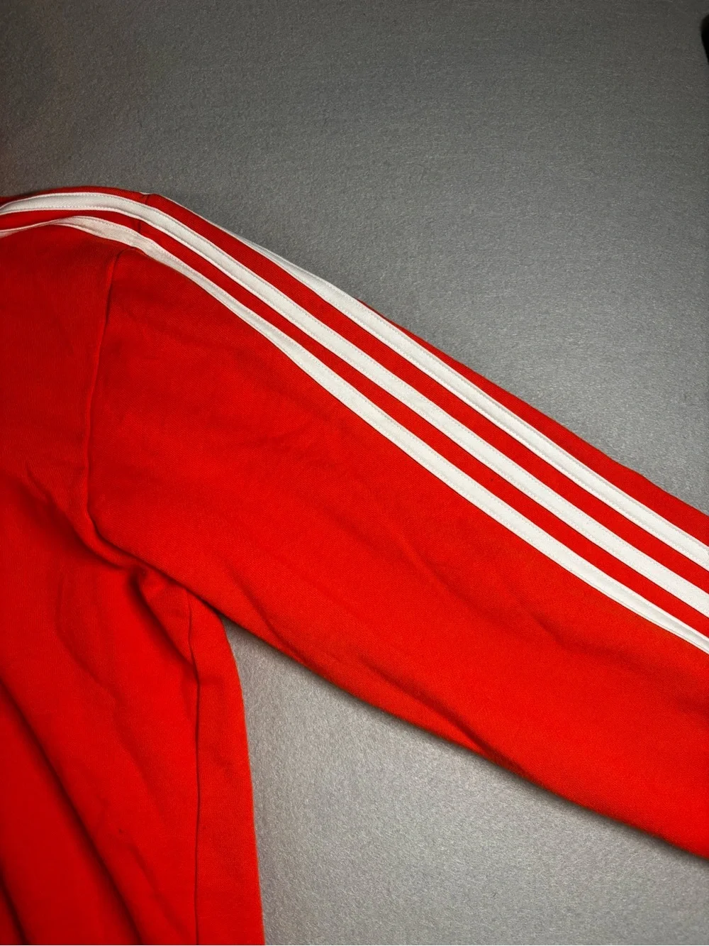 Adidas OrangeHoodie with White Logo and Stripes